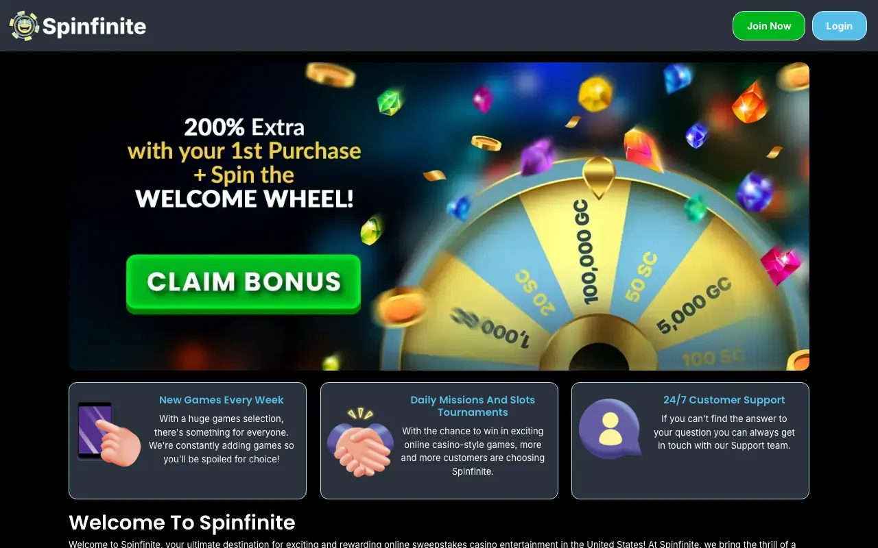 Spinfinite lobby, captured by our team