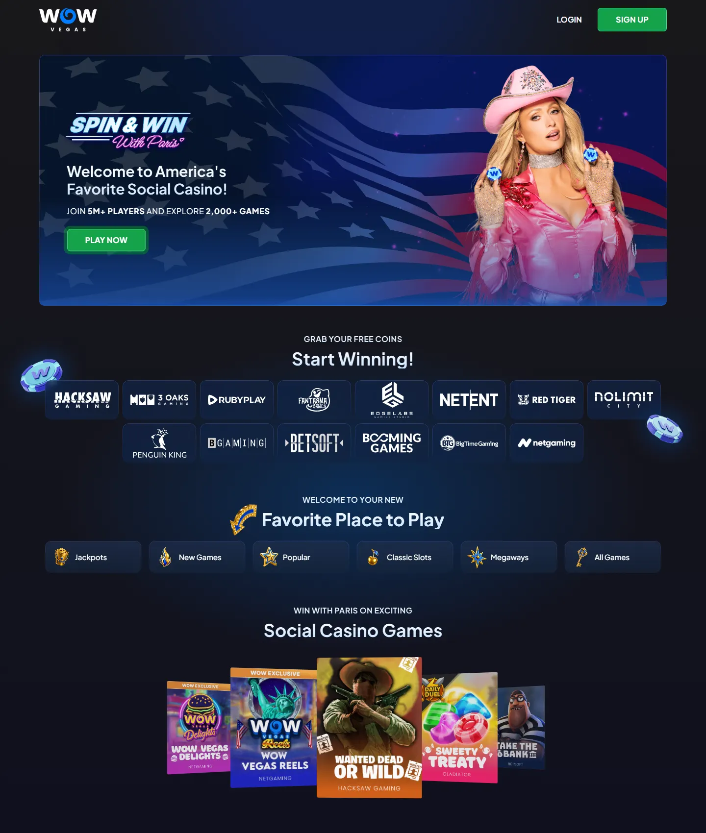 WowVegas lobby, captured by our team